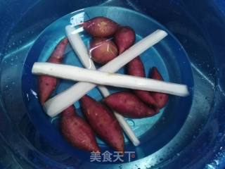 蒸红薯山药的做法步骤：2
