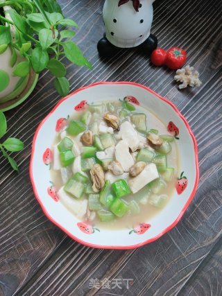 丝瓜、海蛎子烧豆腐的做法步骤：11