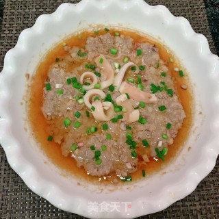 干鱿蒸肉饼的做法步骤：10