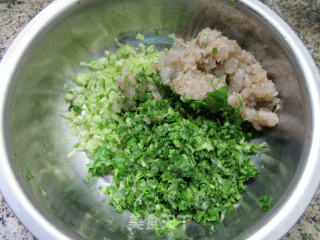 芹菜虾肉馅锅贴的做法步骤：6