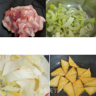 白菜炖豆腐的做法步骤：1