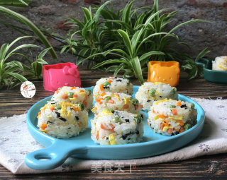 火腿蔬菜饭团的做法步骤：15