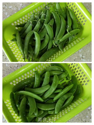 鸭杂炒甜豆的做法步骤：1
