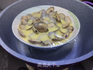 蛤蜊蒸蛋（鱼汤）的做法步骤：8