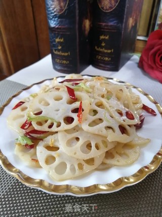 葱丝炒藕片的做法步骤：8