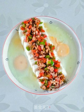 肉末双椒过桥豆腐的做法步骤：6