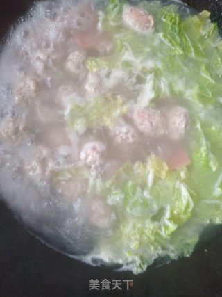 青菜肉丸汤的做法步骤：8