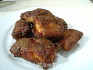 香煎孜然马哈鱼块的做法步骤：9