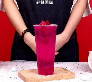 自制火龙果养乐多，健康低卡，好看又好喝的做法步骤：9
