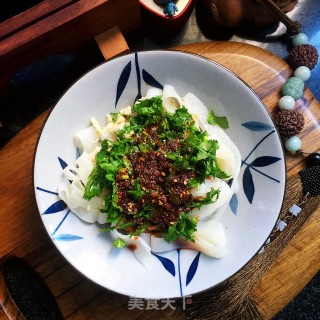 香菜拌擀面皮的做法步骤：6