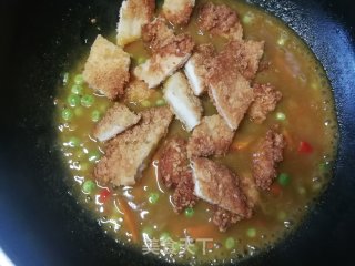 胡萝卜豌豆咖喱鸡排的做法步骤：14