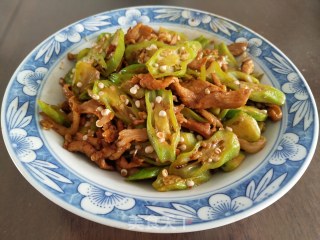 秋葵炒肉丝的做法步骤：7