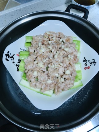肉末蒸水瓜的做法步骤：4