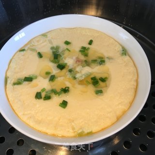 香葱火腿蒸蛋的做法步骤：6