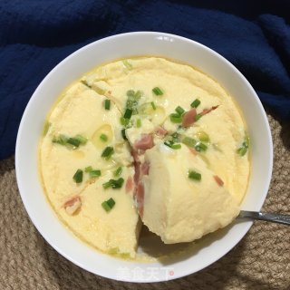 香葱火腿蒸蛋的做法步骤：7