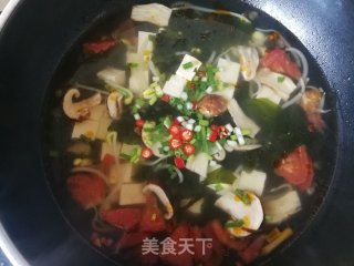 海带芽松茸豆腐清汤的做法步骤：9