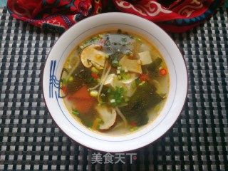 海带芽松茸豆腐清汤的做法步骤：12