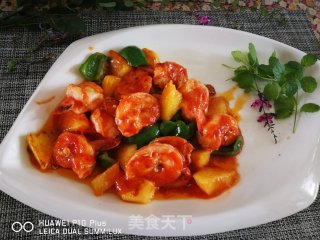 菠萝炒虾球的做法步骤：17
