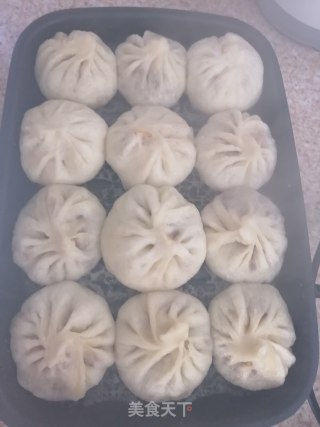 豇豆粉条鸡蛋素煎包的做法步骤：8