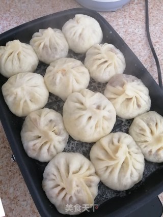 豇豆粉条鸡蛋素煎包的做法步骤：10
