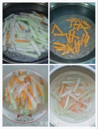 青椒胡萝卜炒冬瓜的做法步骤：7
