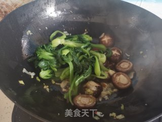 香菇扒油菜的做法步骤：9