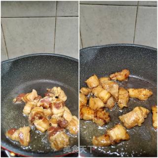 五花肉烧腐竹的做法步骤：2