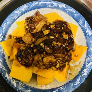 要美丽也要健康：鸡肉蒸南瓜的做法步骤：2