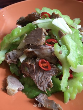 苦瓜拌卤驴肉的做法步骤：14