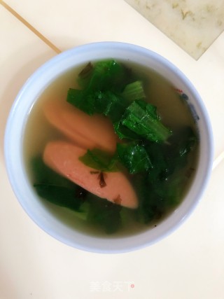 火腿肠油麦菜汤的做法步骤：4