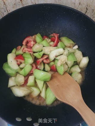 丝瓜过油肉的做法步骤：5