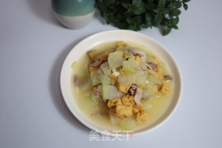 肉片烧豆腐冬瓜的做法步骤：1