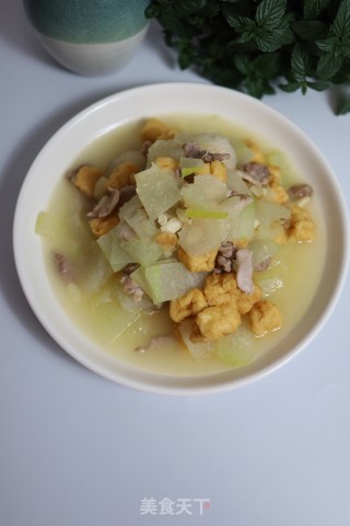 肉片烧豆腐冬瓜的做法步骤：9