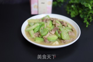 肉片烧丝瓜的做法步骤：7