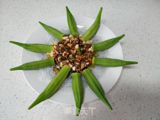 蒜蓉粉丝蒸秋葵的做法步骤：7