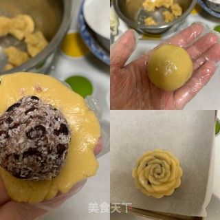 豆沙椰蓉月饼????的做法步骤：3