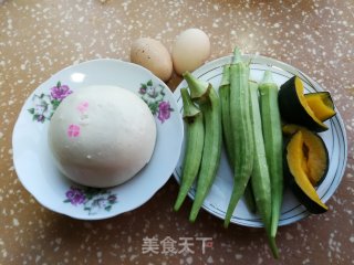 秋葵炒鸡蛋馒头的做法步骤：1