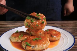 糖醋蔬菜鸡肉饼的做法步骤：7