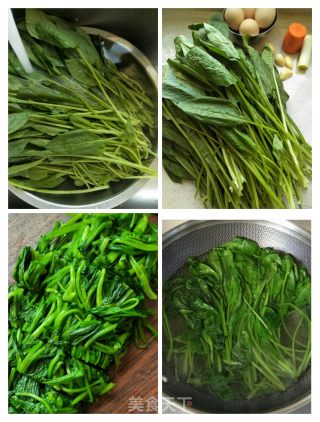 菠菜胡萝卜炒鸡蛋的做法步骤：2
