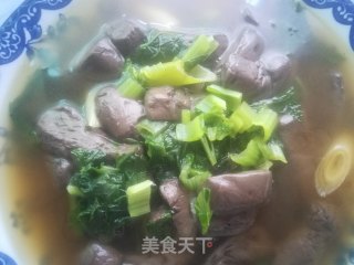 小白菜鸡血汤的做法步骤：10