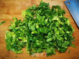 芹菜叶麦饭的做法步骤：2