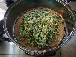芹菜叶麦饭的做法步骤：3