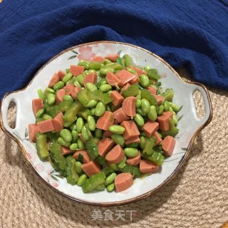 火腿炒三丁的做法步骤：8