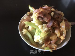 台山菜花炒烧肉的做法步骤：9