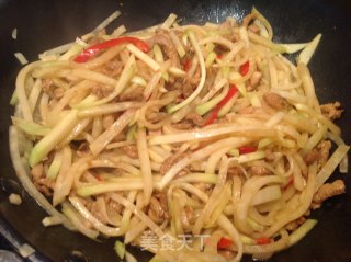 肉丝苤蓝的做法步骤：8