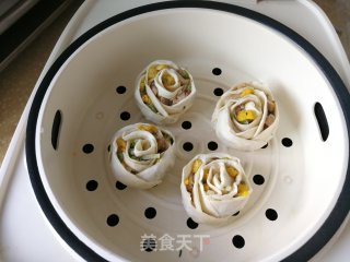 七夕玫瑰花蒸饺的做法步骤：8
