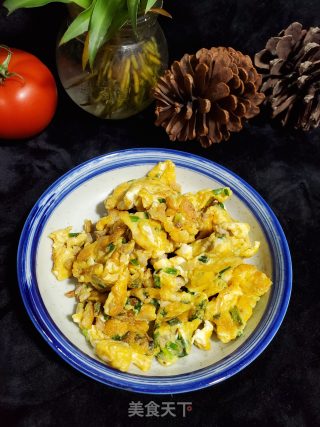 肉末香葱炒土鸡蛋的做法步骤：5