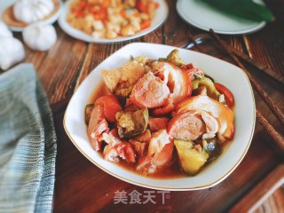 回锅肘子炖茄子的做法步骤：10