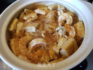 大虾粉丝豆腐煲的做法步骤：12