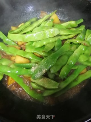 五花肉烧油豆角的做法步骤：6